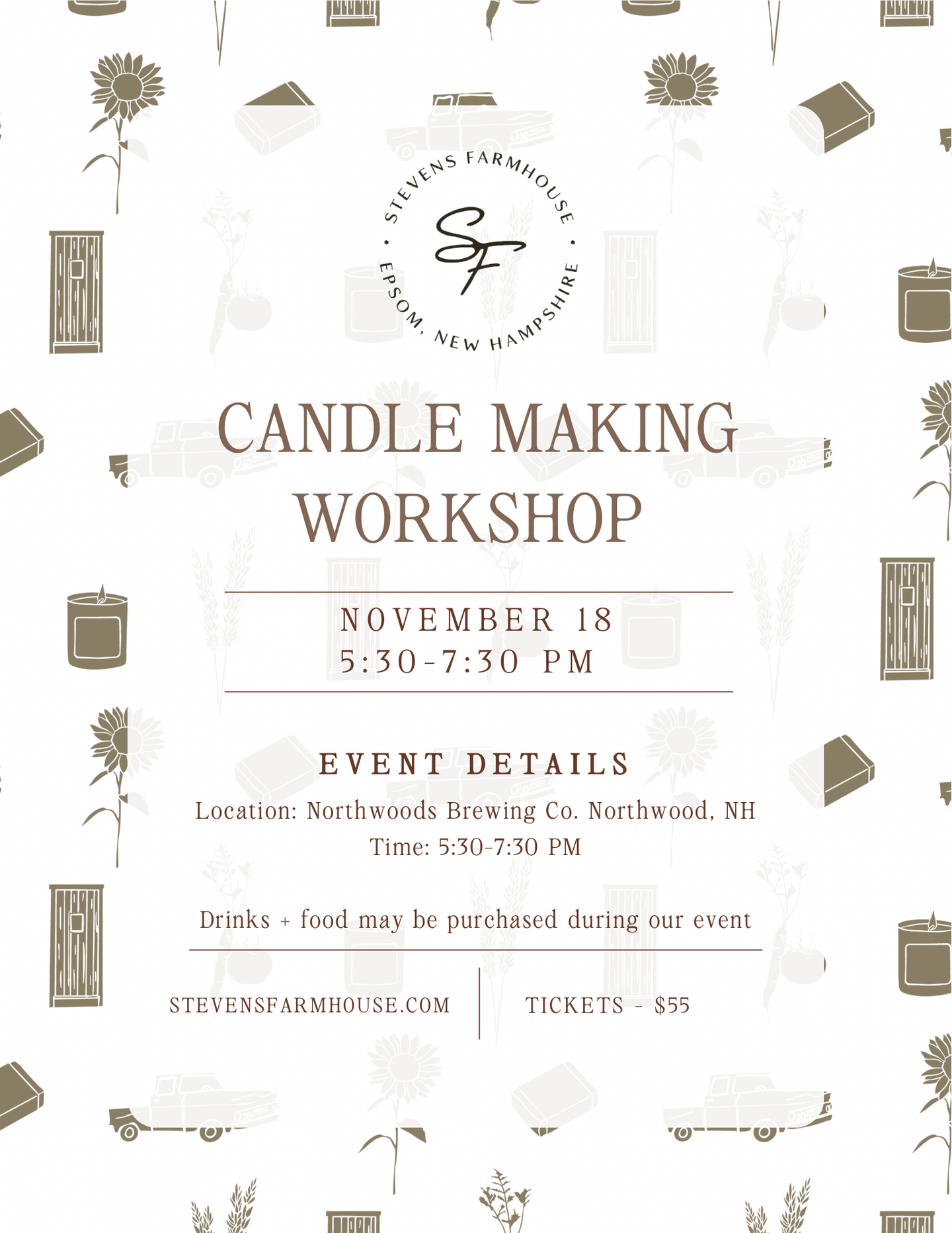 November Candle Making Night ๐ Northwoods Brewing Co.